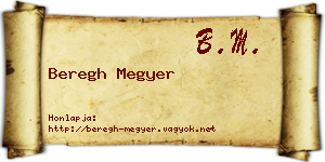 Beregh Megyer névjegykártya